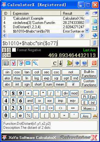 CalculatorX - The Enhanced Expression Calculator Screen Shot