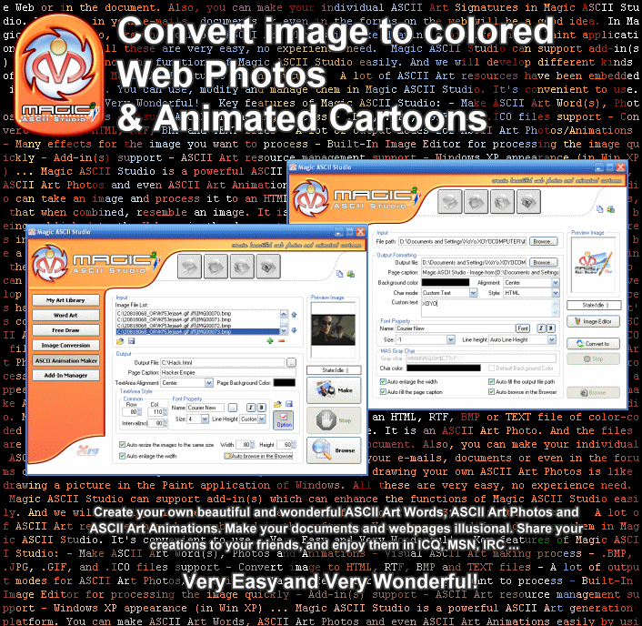 Magic ASCII Studio - Magic ASCII Studio convert image to ASCIIArt